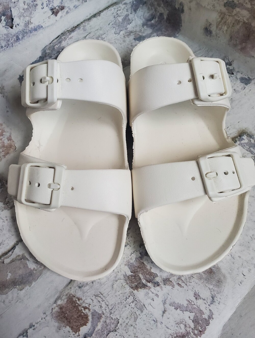 ​Goodfellow & Co Men's Off White Slide Sandals Size 7.5 Casual Slip On Shoes